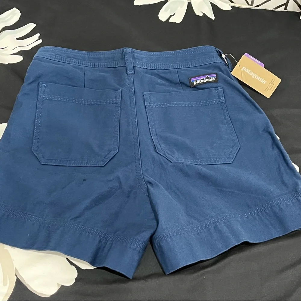 NWT Patagonia 100% Organic Cotton Slub Shorts, 5 inch in Stone Blue, Size 6 - Picture 8 of 13